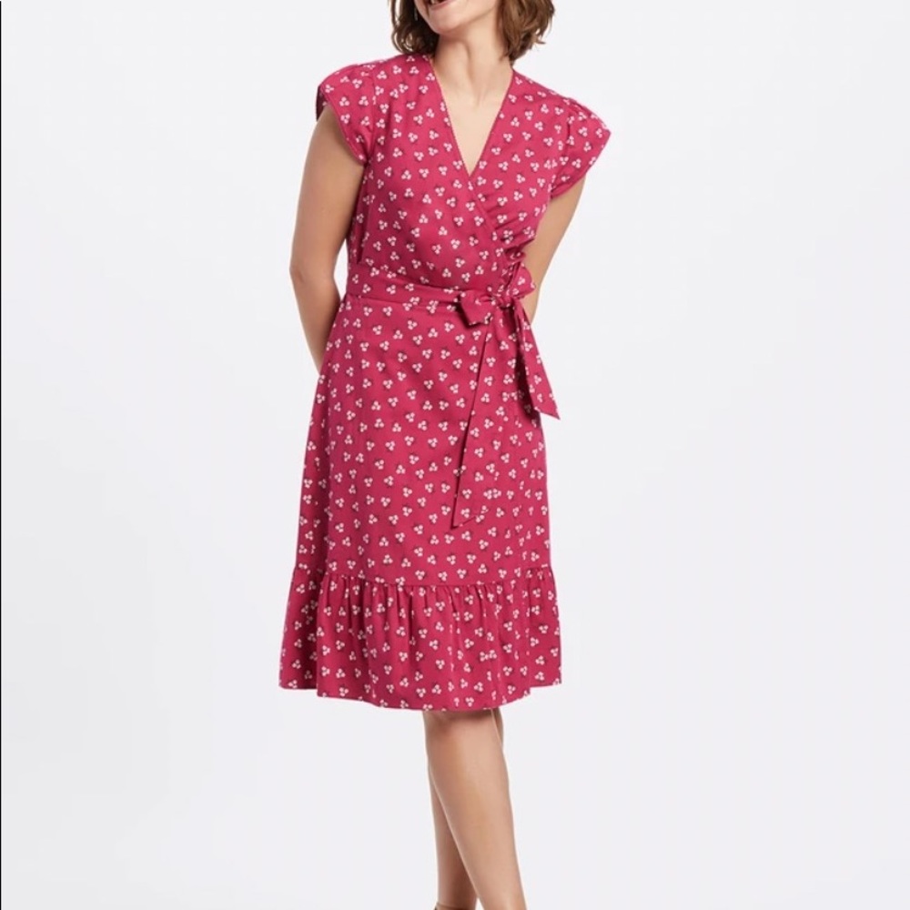 Draper James Floral Wrap Flounce Dress